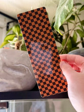 Load image into Gallery viewer, Orange &amp; Black Checkered Bookmark
