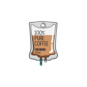 100% Pure Coffee Drip Sticker