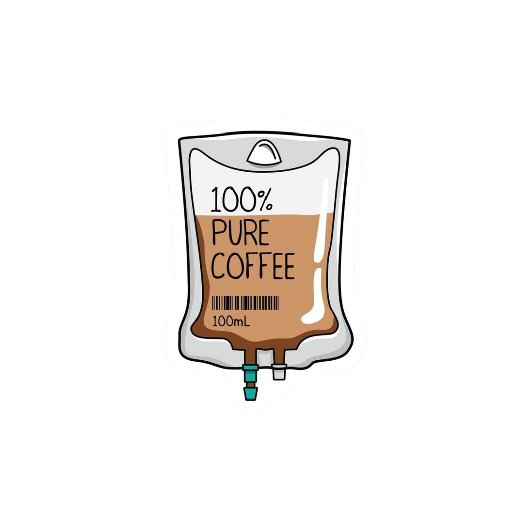 100% Pure Coffee Drip Sticker