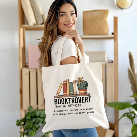 Booktrovert Tote Bag | Book Tote Bag