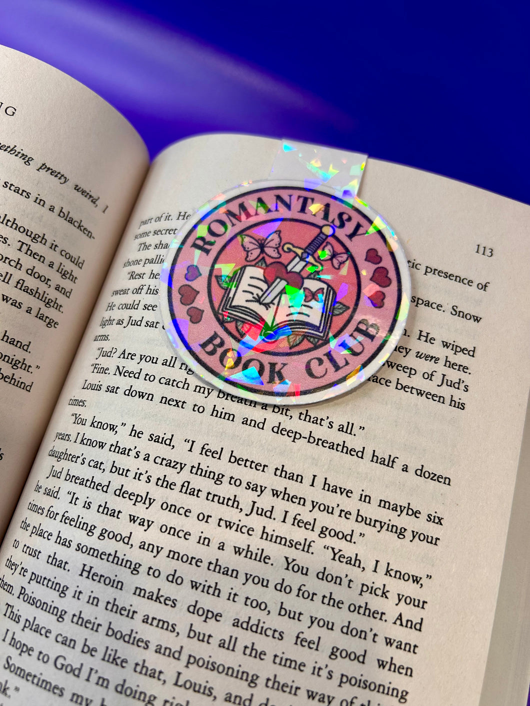Holographic Romantasy Book Club Magnetic Bookmark