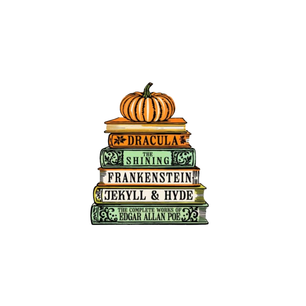 Spooky Book Stack Sticker
