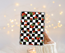 Load image into Gallery viewer, Black &amp; White Checkered Strawberry Kindle Insert
