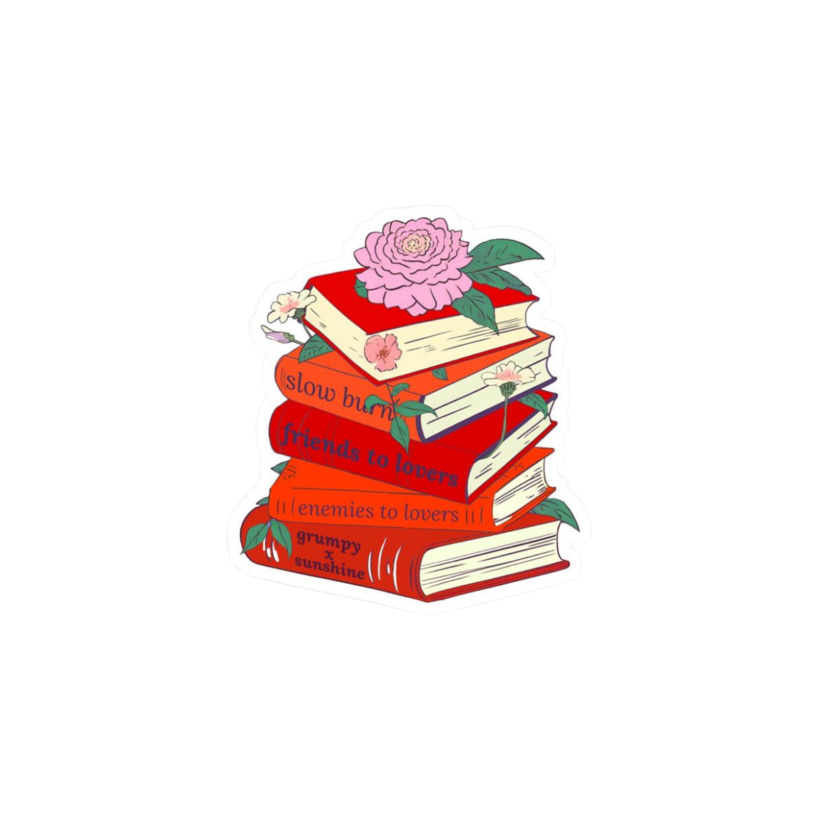 Sparkly Reading Tropes Bookish Sticker