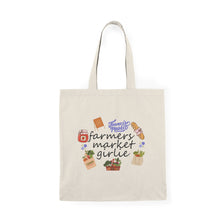 Load image into Gallery viewer, Farmers Market Girlie Natural Tote Bag — Reusable Grocery &amp; Market Shopper
