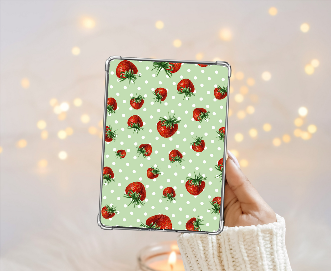 Green Polka Dot Strawberry Kindle Insert