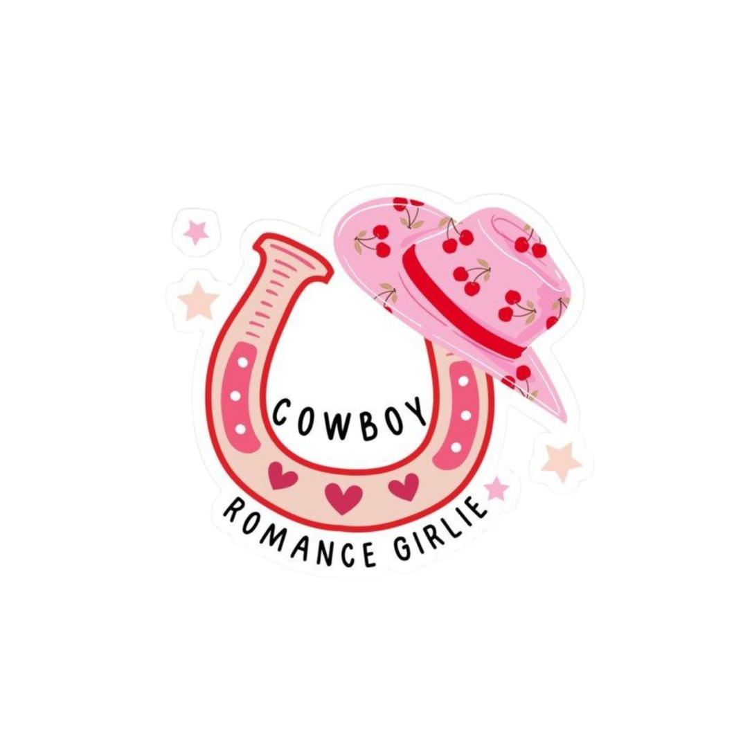 Cowboy Romance Girlie Horse Shoe Sticker