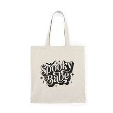Load image into Gallery viewer, Spooky Babe Natural Tote Bag — Halloween Cotton Shopper Tote

