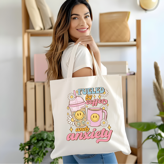 Fueled By Coffee And Anxiety Tote Bag