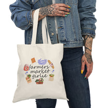 Load image into Gallery viewer, Farmers Market Girlie Natural Tote Bag — Reusable Grocery &amp; Market Shopper
