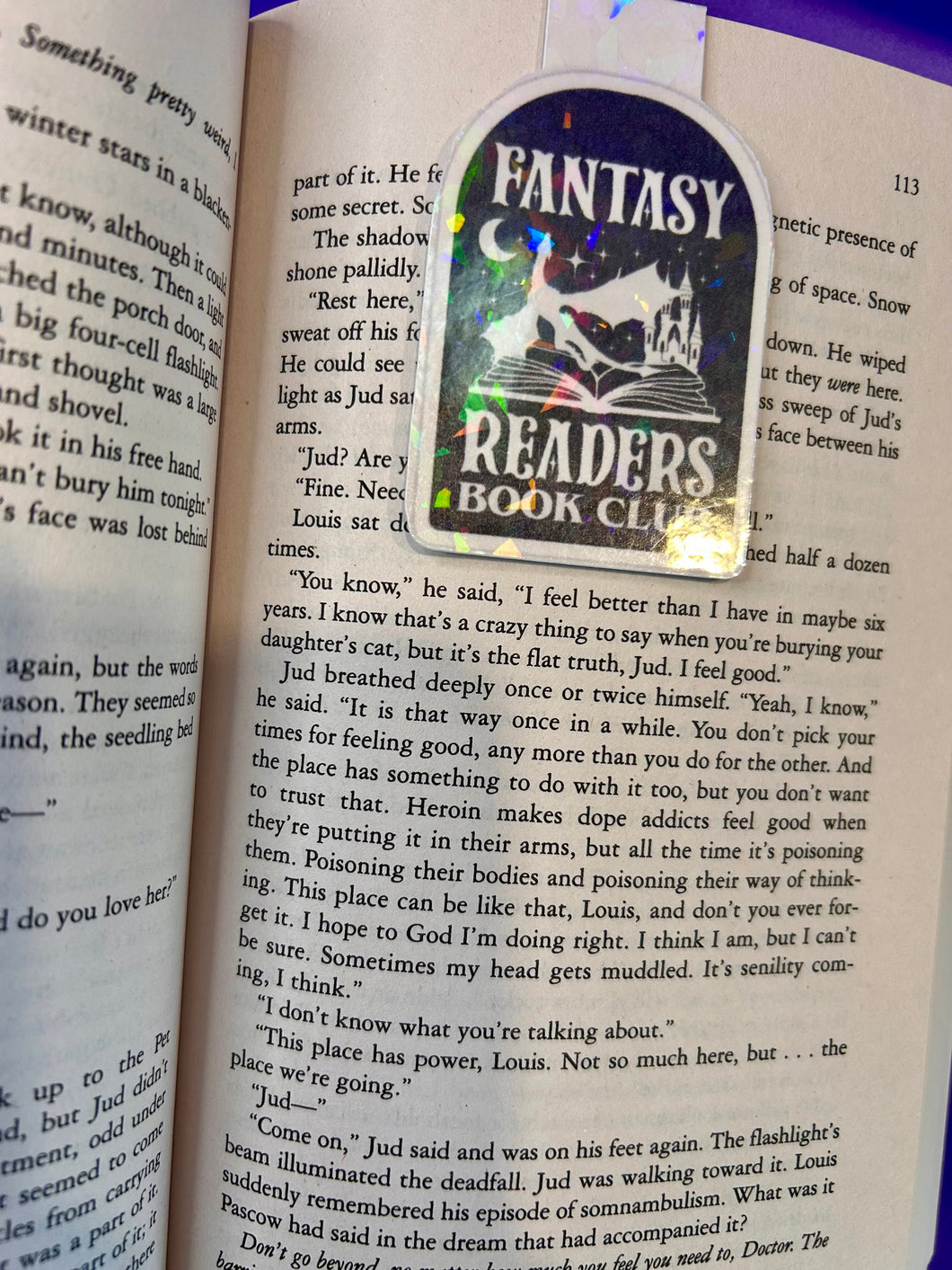Holographic Fantasy Readers Bookclub Magnetic Bookmark