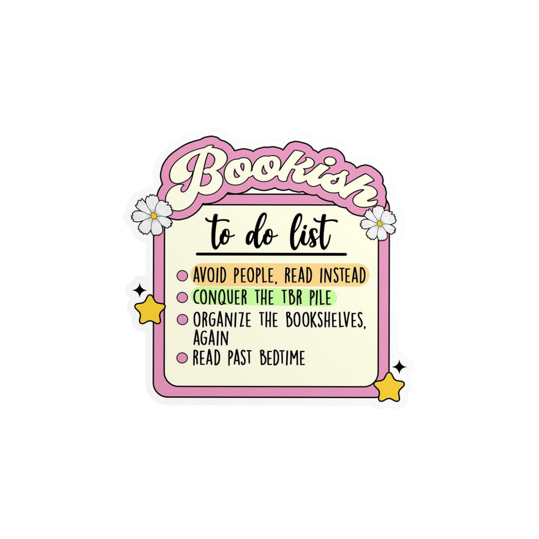 Bookish To Do List Sticker