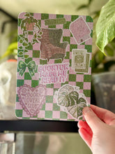 Load image into Gallery viewer, Green &amp; Pink Checkered Plant Kindle Insert
