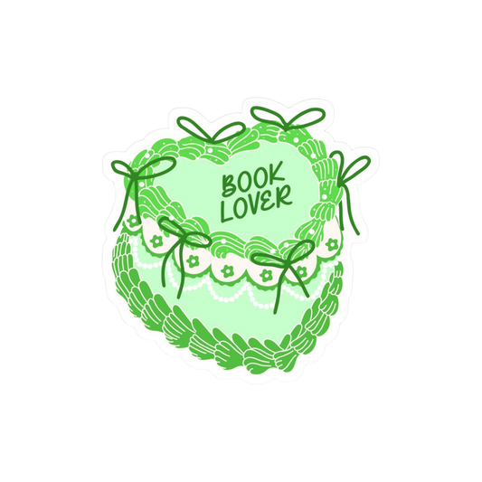 Holographic Book Lover Green Cake Sticker