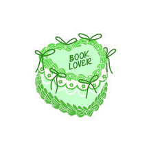 Load image into Gallery viewer, Holographic Book Lover Green Cake Sticker
