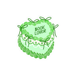 Holographic Book Lover Green Cake Sticker