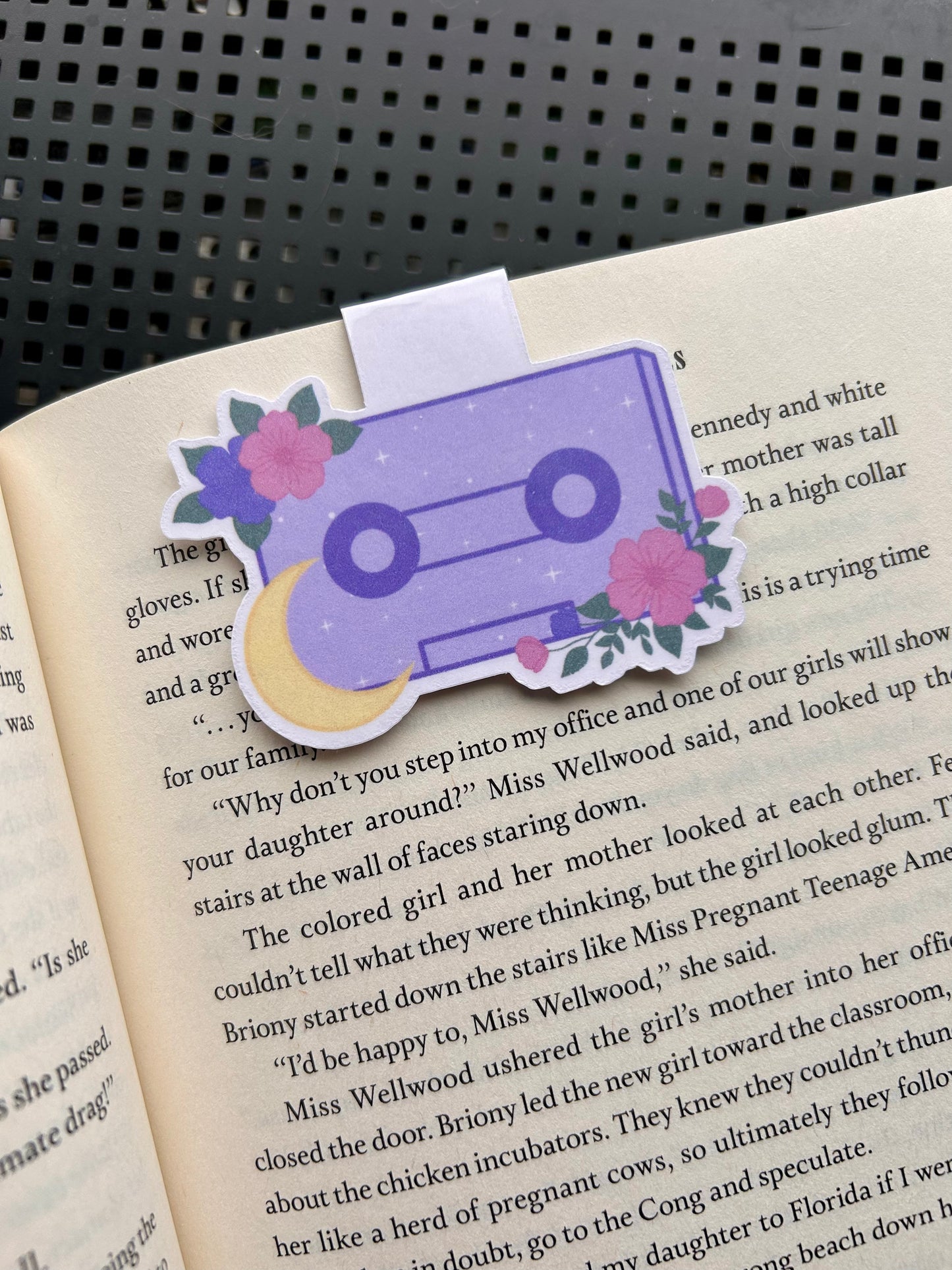 Floral Cassette Magnetic Bookmark