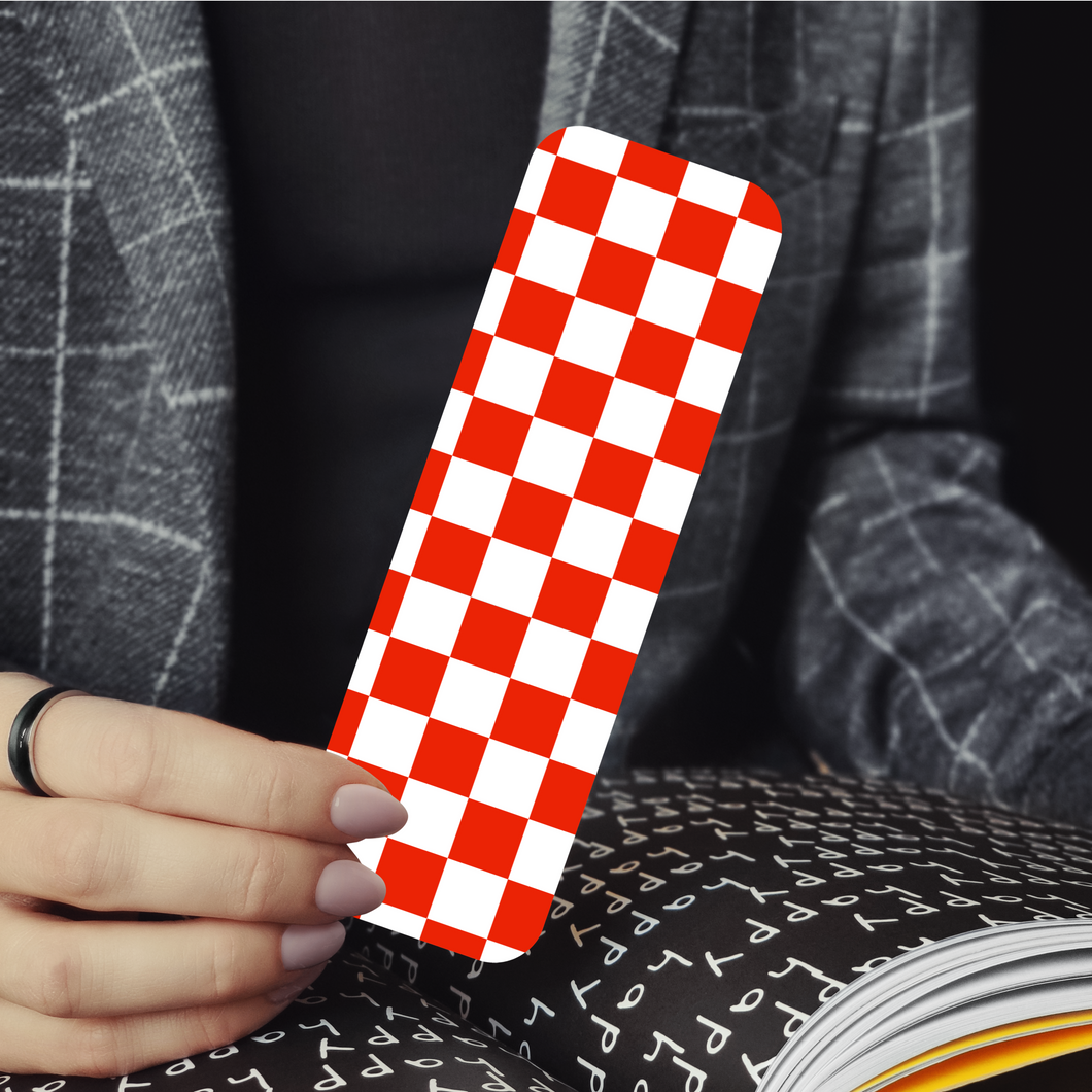 July Subscription Red Checkered Bookmark